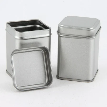 Theeblikje – Zilver – Klein vierkant